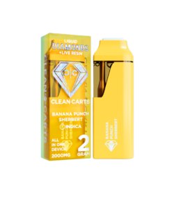 Banana Punch Sherbert, Clean Cart,Clean Carts Brand, Clean Carts Bulk, Clean Carts 2g Disposable